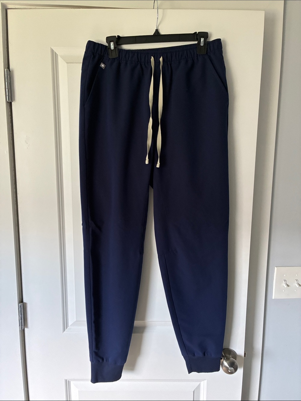 Men's Navy Drawstring Figs Pants- Medium Tall